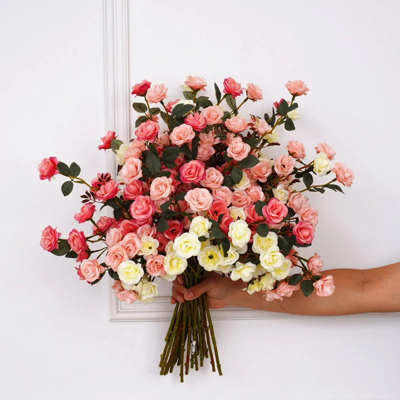 A2004 50pcs/lot Artificial Rose Flower Branch DIY Wedding Floral Arrangement Material
