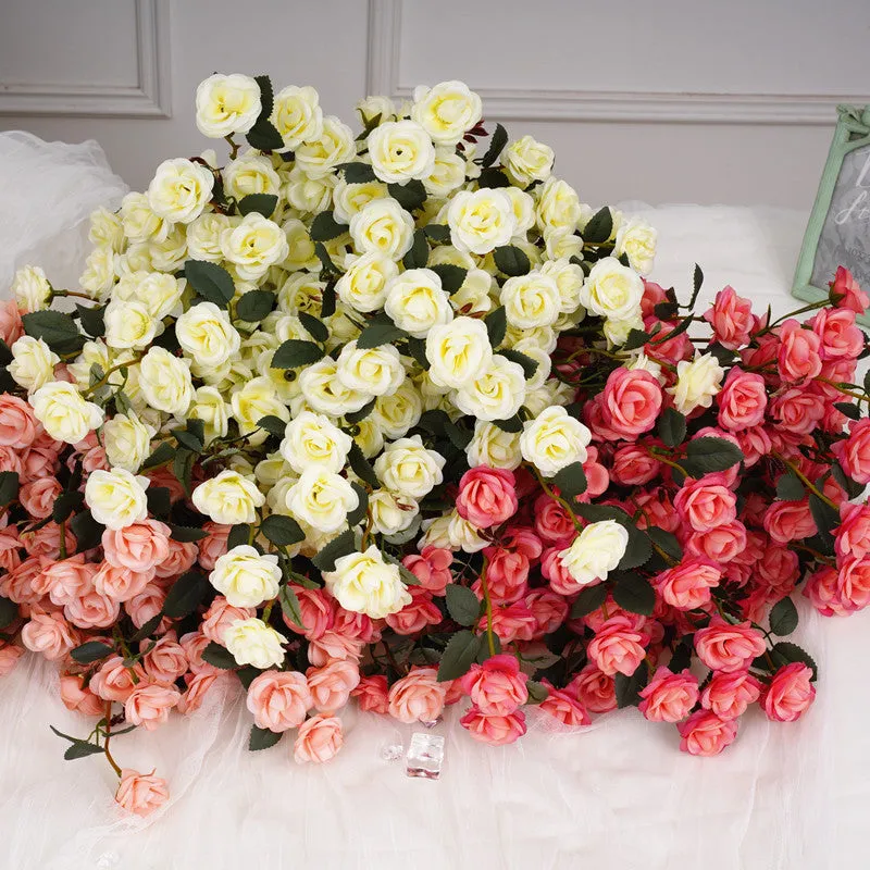A2004 50pcs/lot Artificial Rose Flower Branch DIY Wedding Floral Arrangement Material