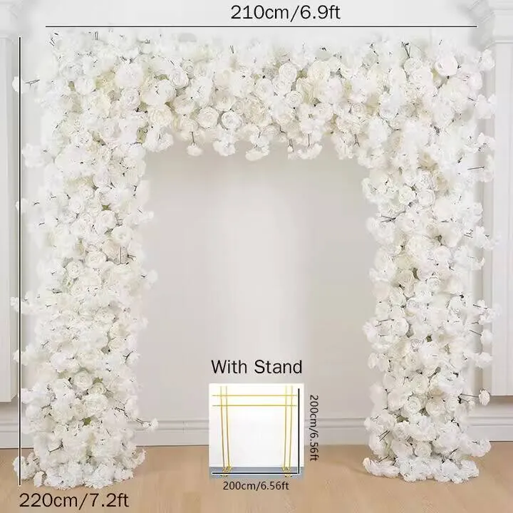 A7880 Cream White Rose Flower Row Runner Decor Wedding Background Arch