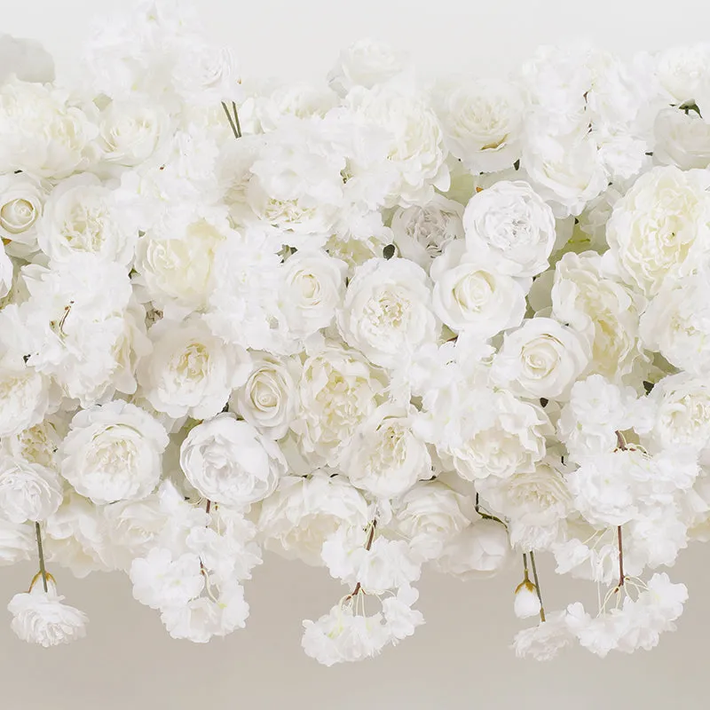 A7880 Cream White Rose Flower Row Runner Decor Wedding Background Arch