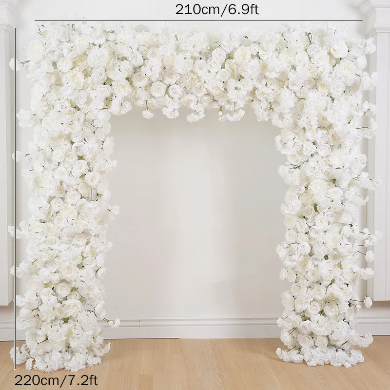 A7880 Cream White Rose Flower Row Runner Decor Wedding Background Arch