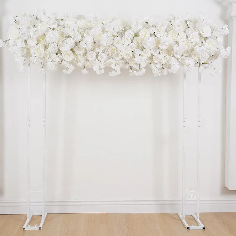 A7880 Cream White Rose Flower Row Runner Decor Wedding Background Arch