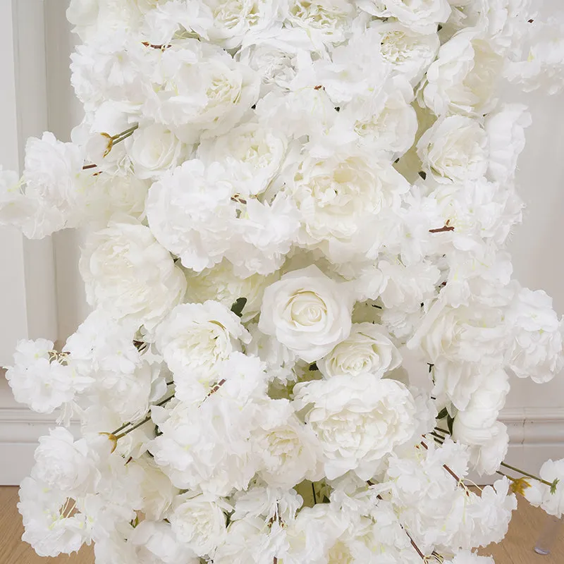 A7880 Cream White Rose Flower Row Runner Decor Wedding Background Arch