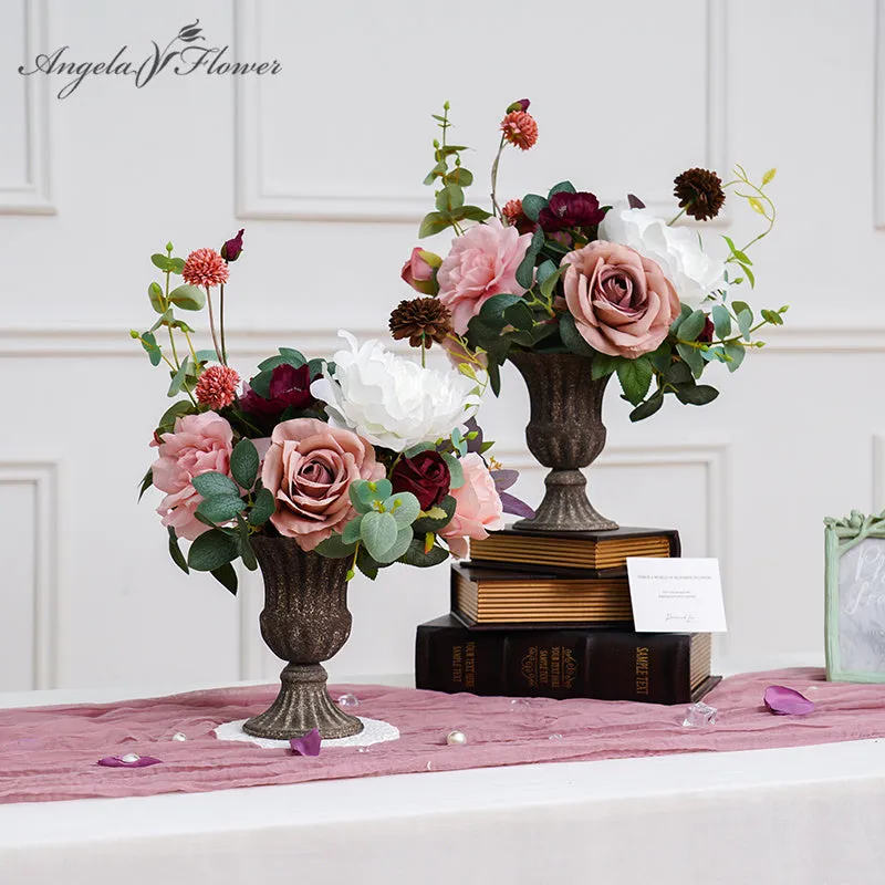 A864619 Bean Paste Series With Greenery Vase Flower Wedding Banquet Decor
