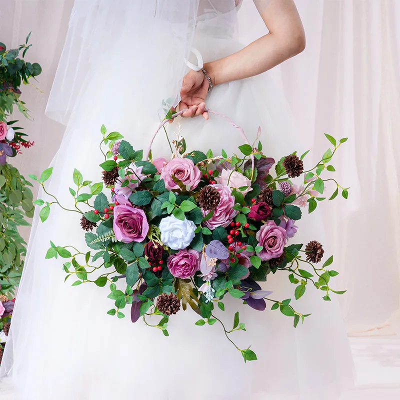 A864622 Bean Paste Color Shelf Hoop Hand Flower Wedding Floral Arrangement Accessories