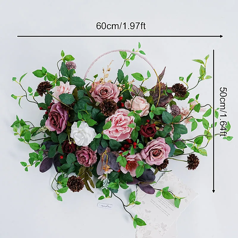 A864622 Bean Paste Color Shelf Hoop Hand Flower Wedding Floral Arrangement Accessories