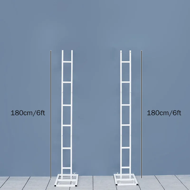 Angela Flower Wrought-Iron White Double Pipe Straight Square Shelf Wedding Stage Backdrop Flower Stand A8084