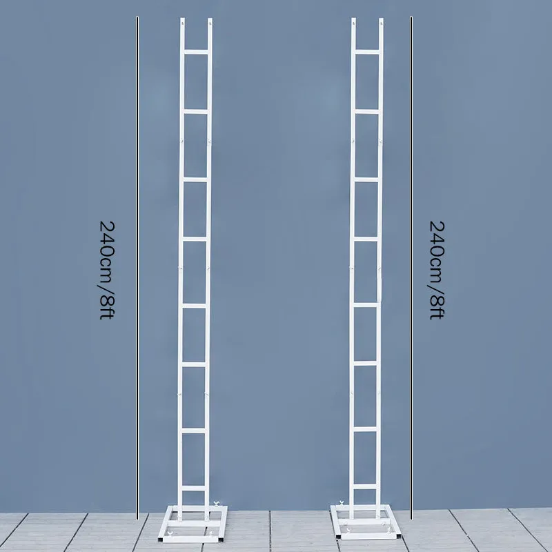 Angela Flower Wrought-Iron White Double Pipe Straight Square Shelf Wedding Stage Backdrop Flower Stand A8084