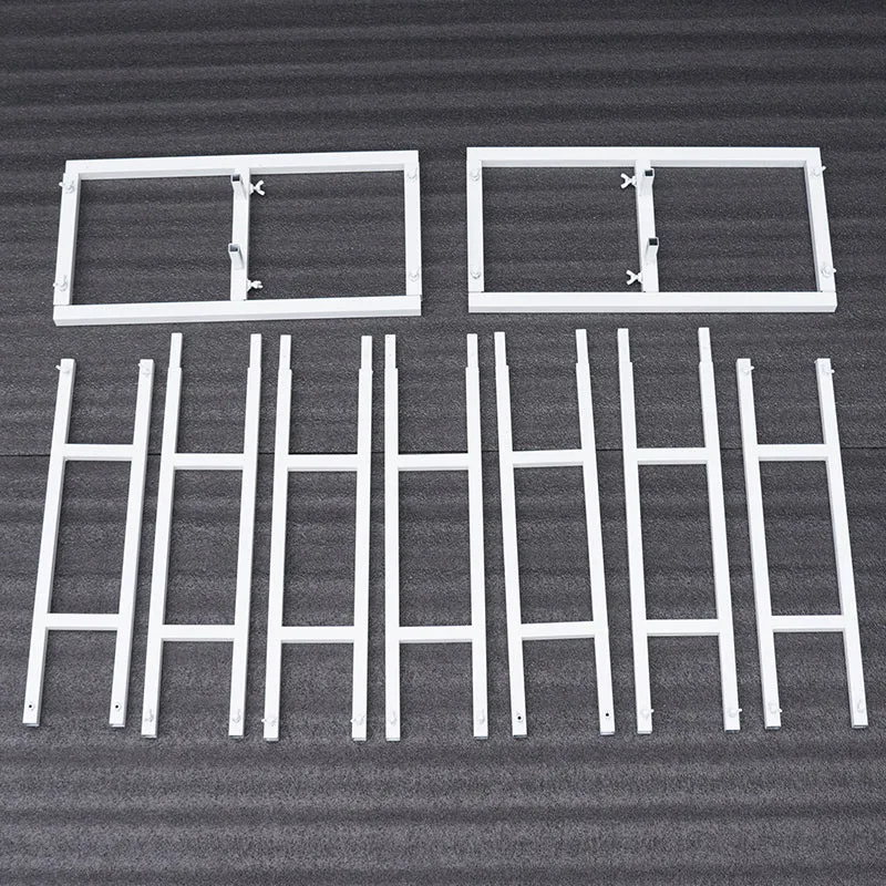 Angela Flower Wrought-Iron White Double Pipe Straight Square Shelf Wedding Stage Backdrop Flower Stand A8084