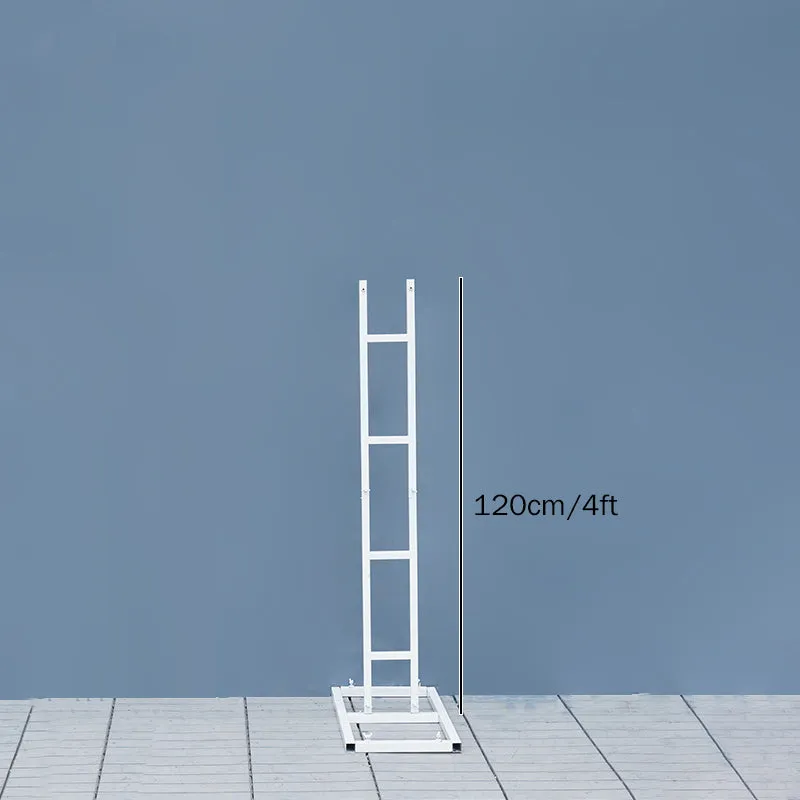 Angela Flower Wrought-Iron White Double Pipe Straight Square Shelf Wedding Stage Backdrop Flower Stand A8084