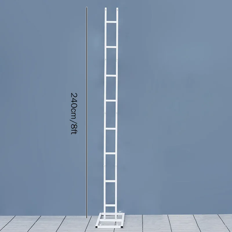 Angela Flower Wrought-Iron White Double Pipe Straight Square Shelf Wedding Stage Backdrop Flower Stand A8084