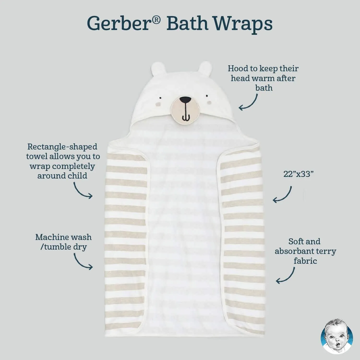 Baby Girls Fox Hooded Bath Wrap