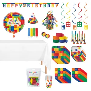 Block Party Standard Birthday Party Supplies Kit, 8 Guests