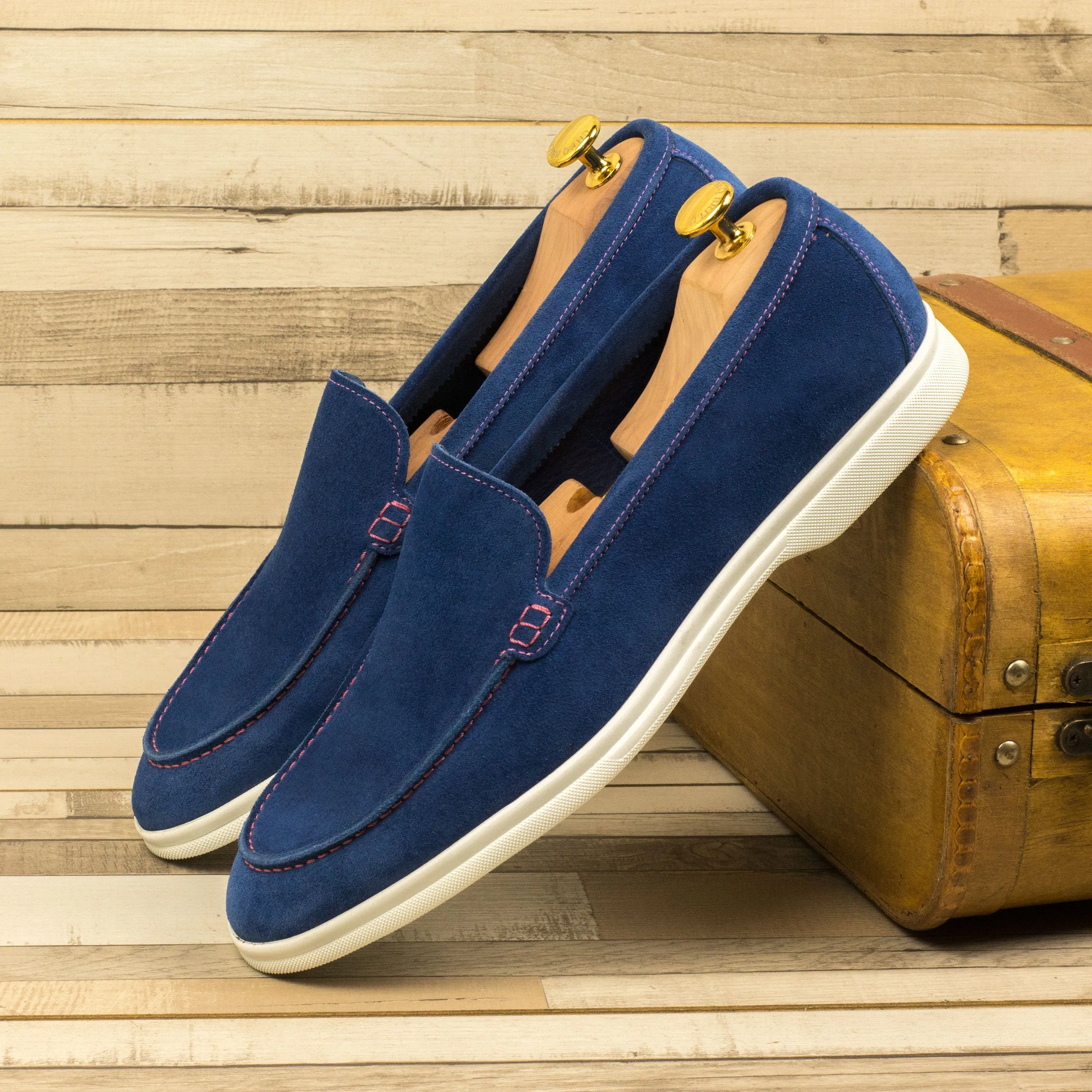 Blue Suede Casual Loafers