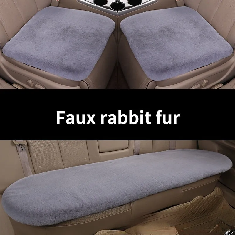 Car Seat Cushion Plush Rabbit Fur Winter