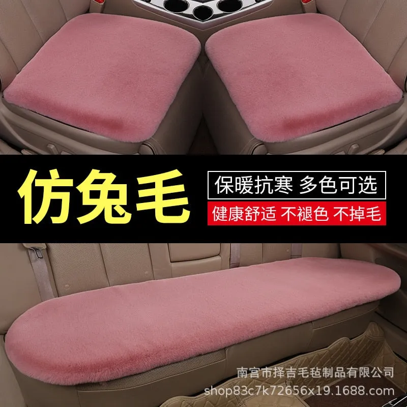 Car Seat Cushion Plush Rabbit Fur Winter