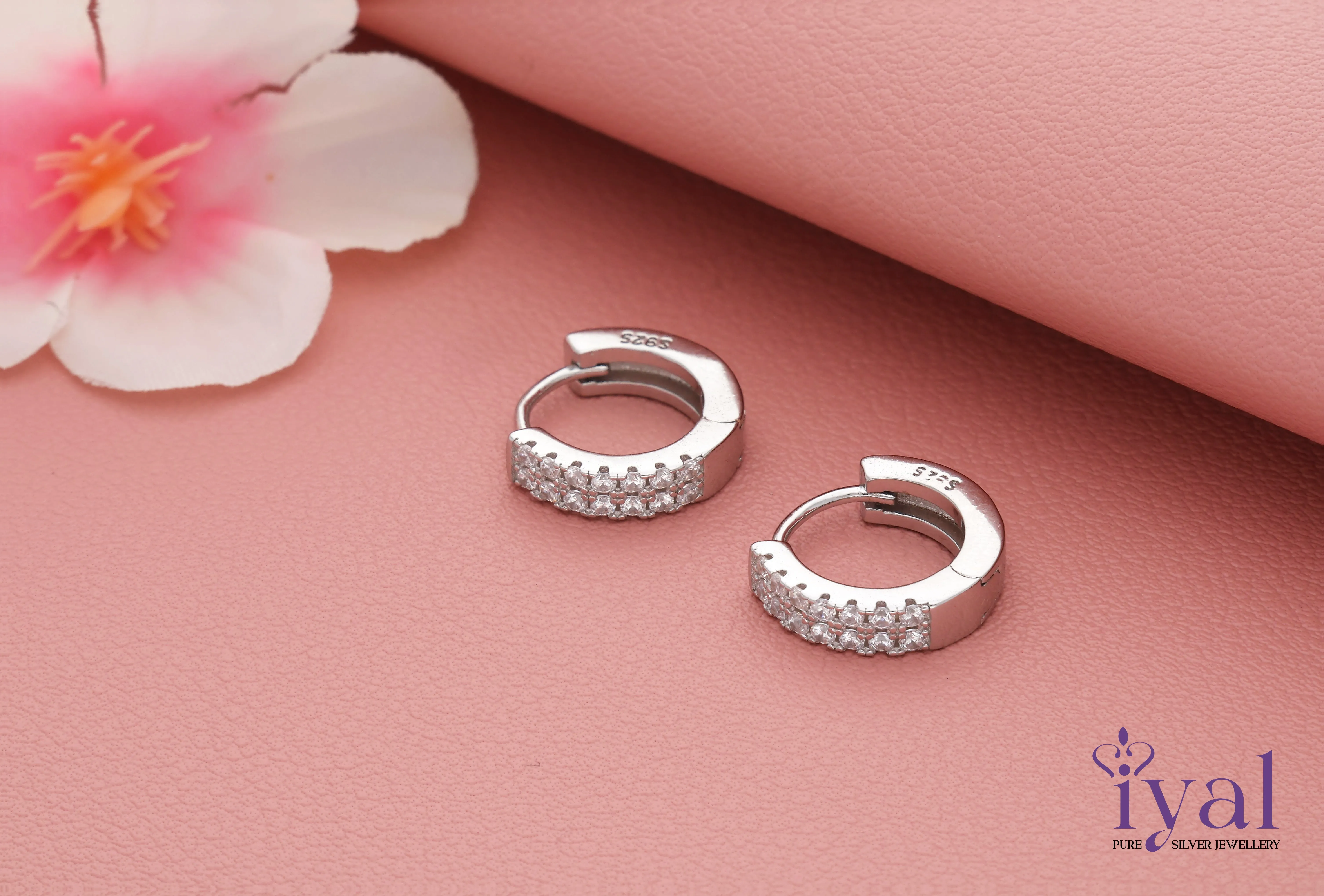 Charming Zircon Silver Hoop Earring