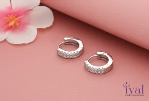 Charming Zircon Silver Hoop Earring