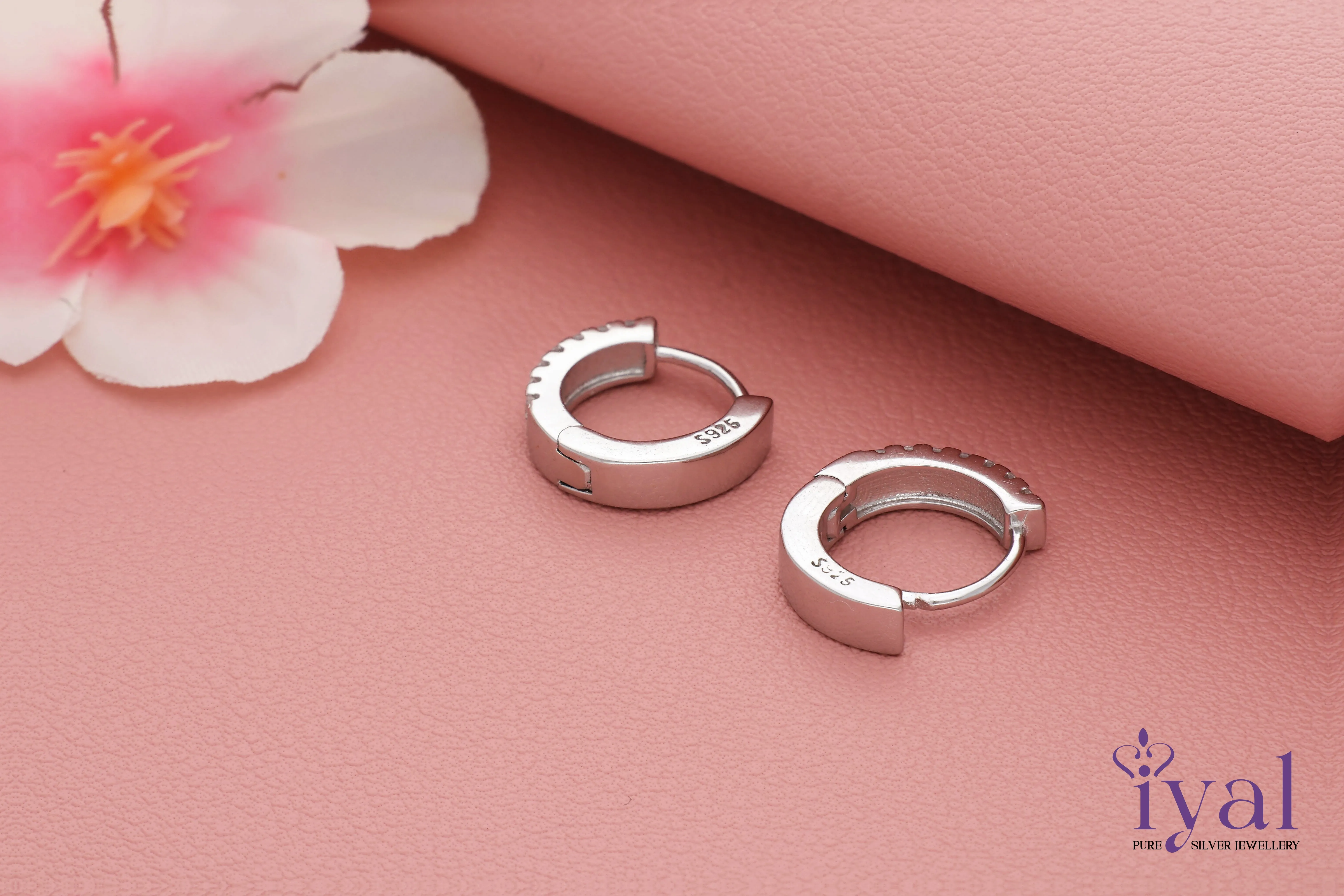 Charming Zircon Silver Hoop Earring