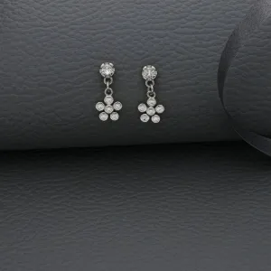 Dainty Daisy Drop Silver Earring for Women & Teens