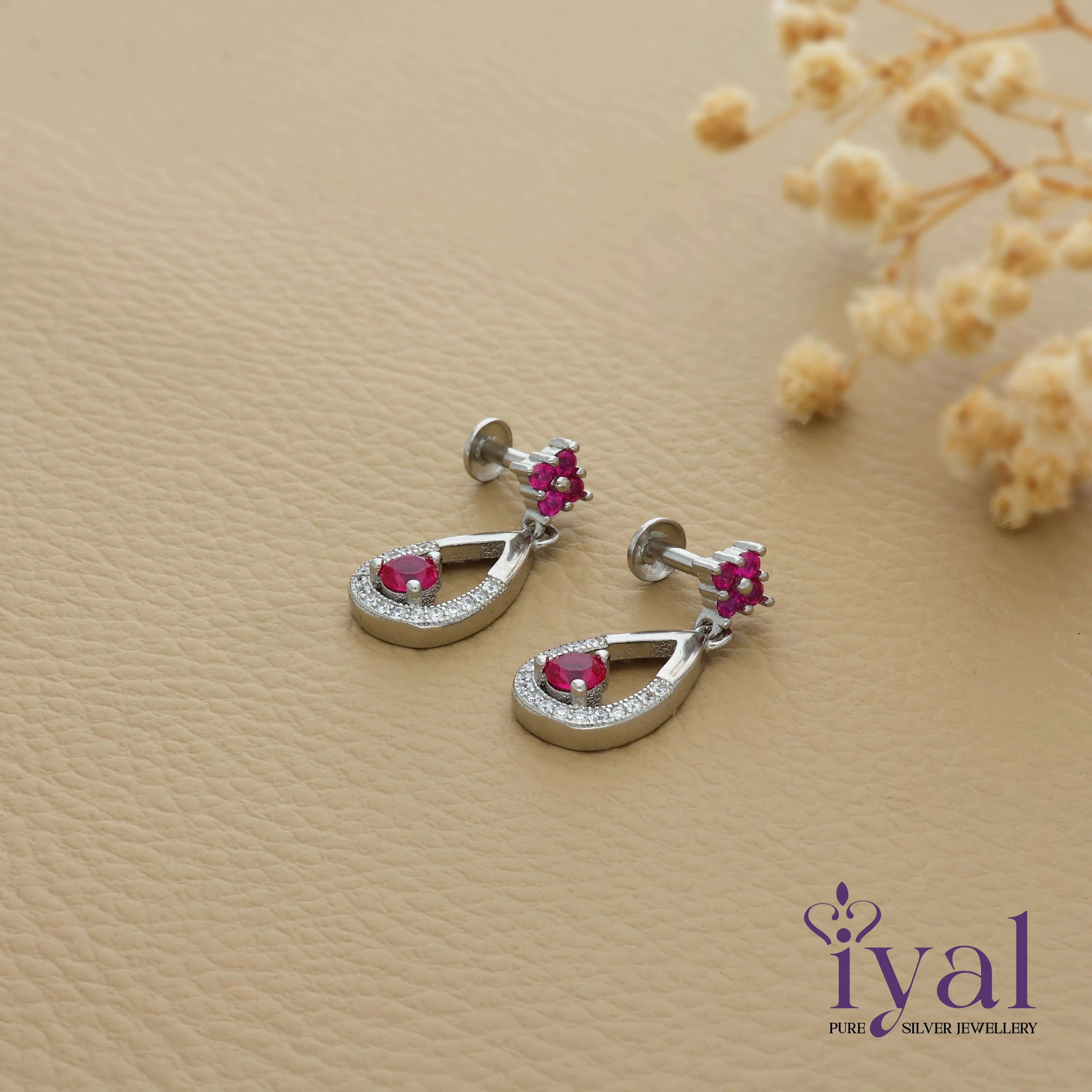 Dainty Pink Stone Drops