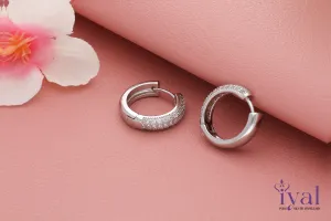 Dainty Zircon Silver Hoop Earring