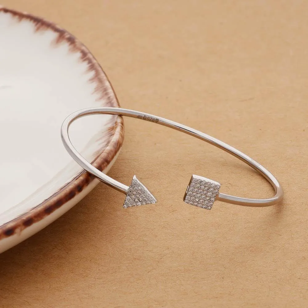 Geometric Silver Kada For Women