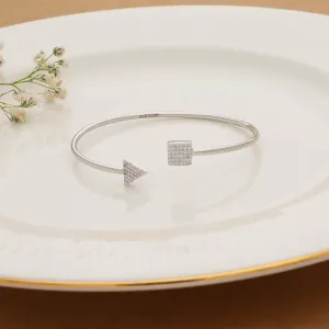 Geometric Silver Kada For Women