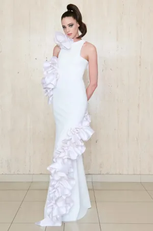 Greta Constantine - ITZENT - Ruffle-Trim Gown with Train