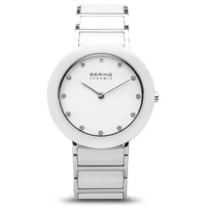 Ladies Ceramic Watch in White/ Silver