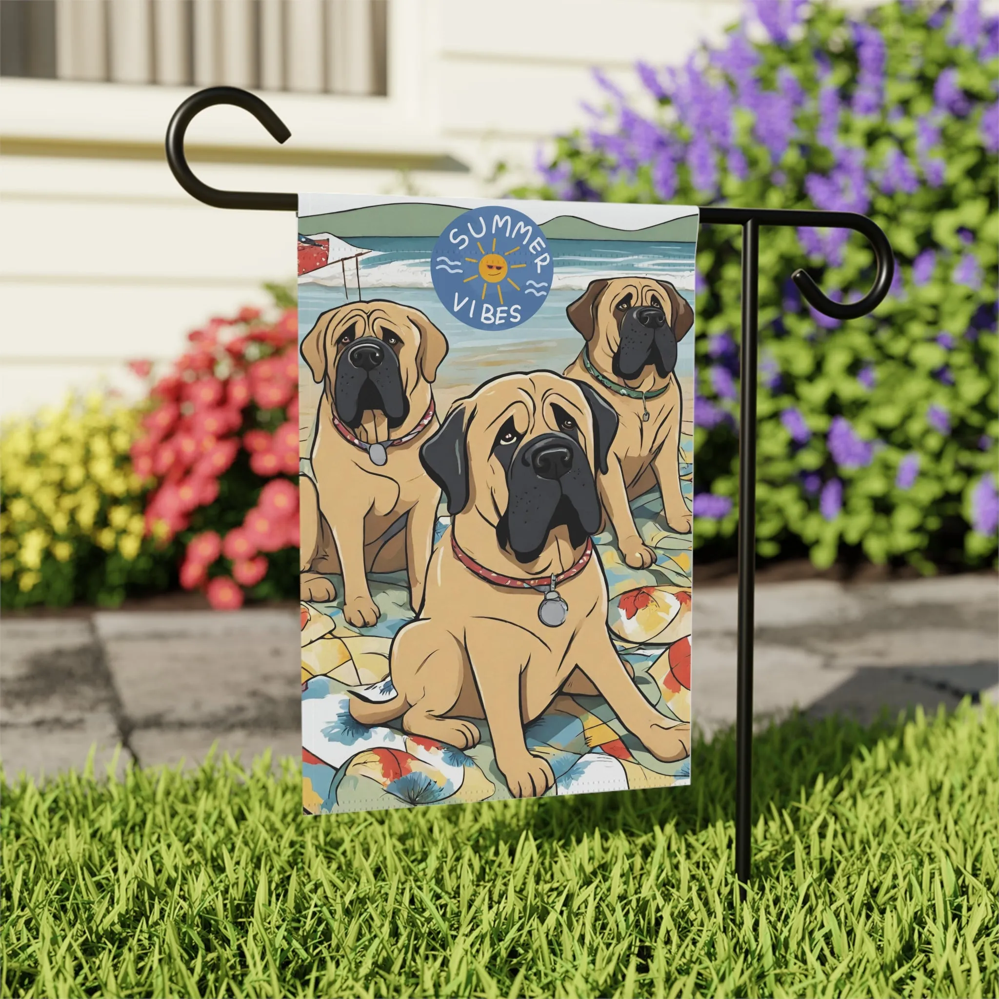 Mastiff Summer Vibes Garden Flag