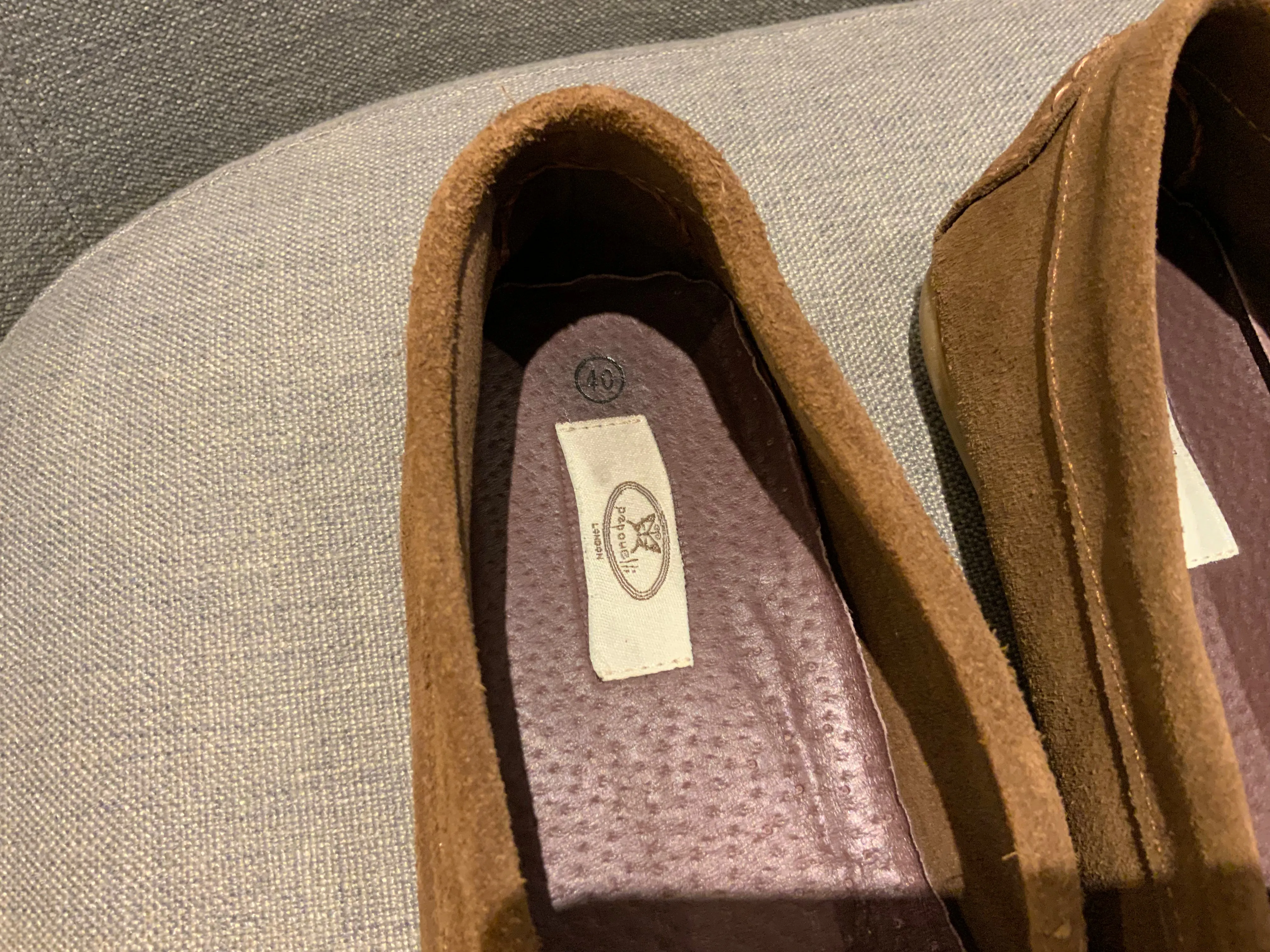 Papouelli Children Boys' Suede Brown Round-Toe Loafers Shoes Size 31 & 40 children