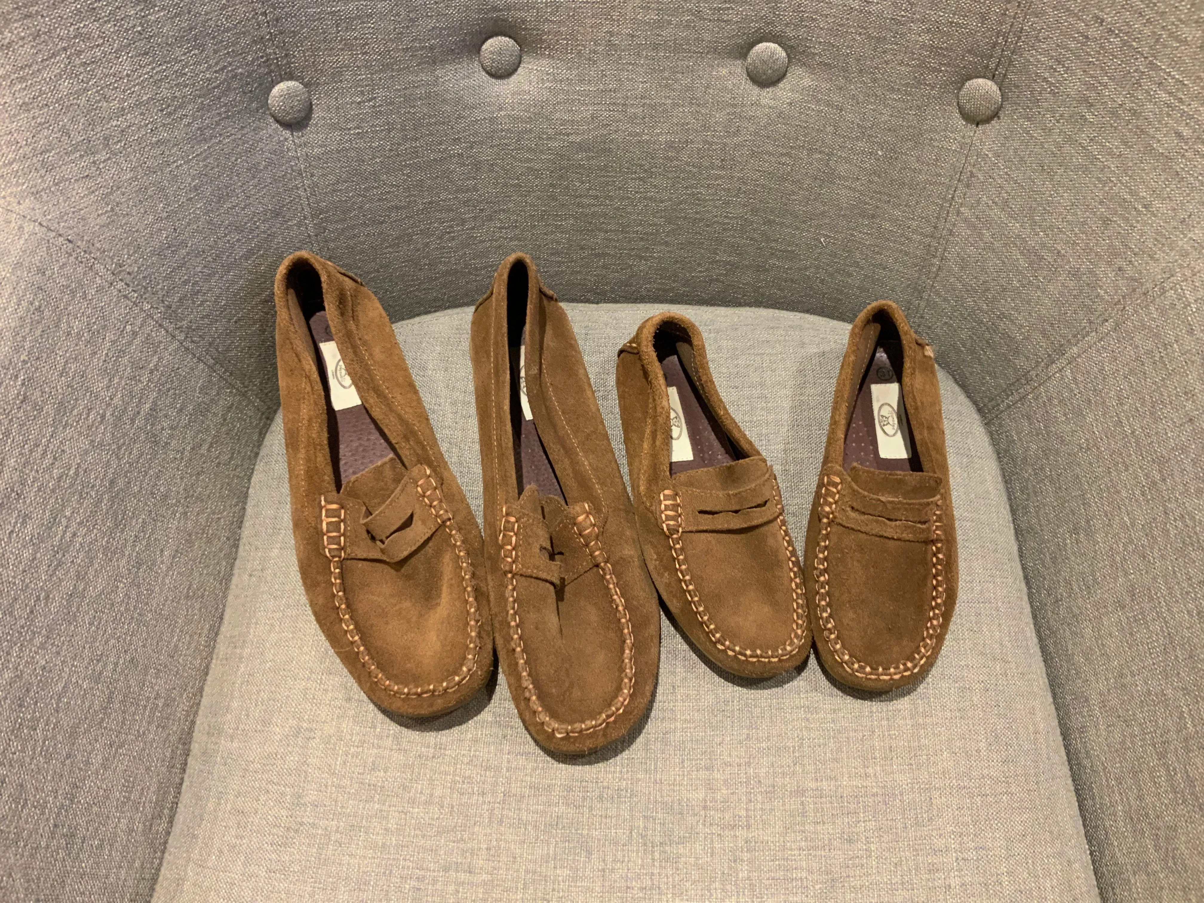 Papouelli Children Boys' Suede Brown Round-Toe Loafers Shoes Size 31 & 40 children