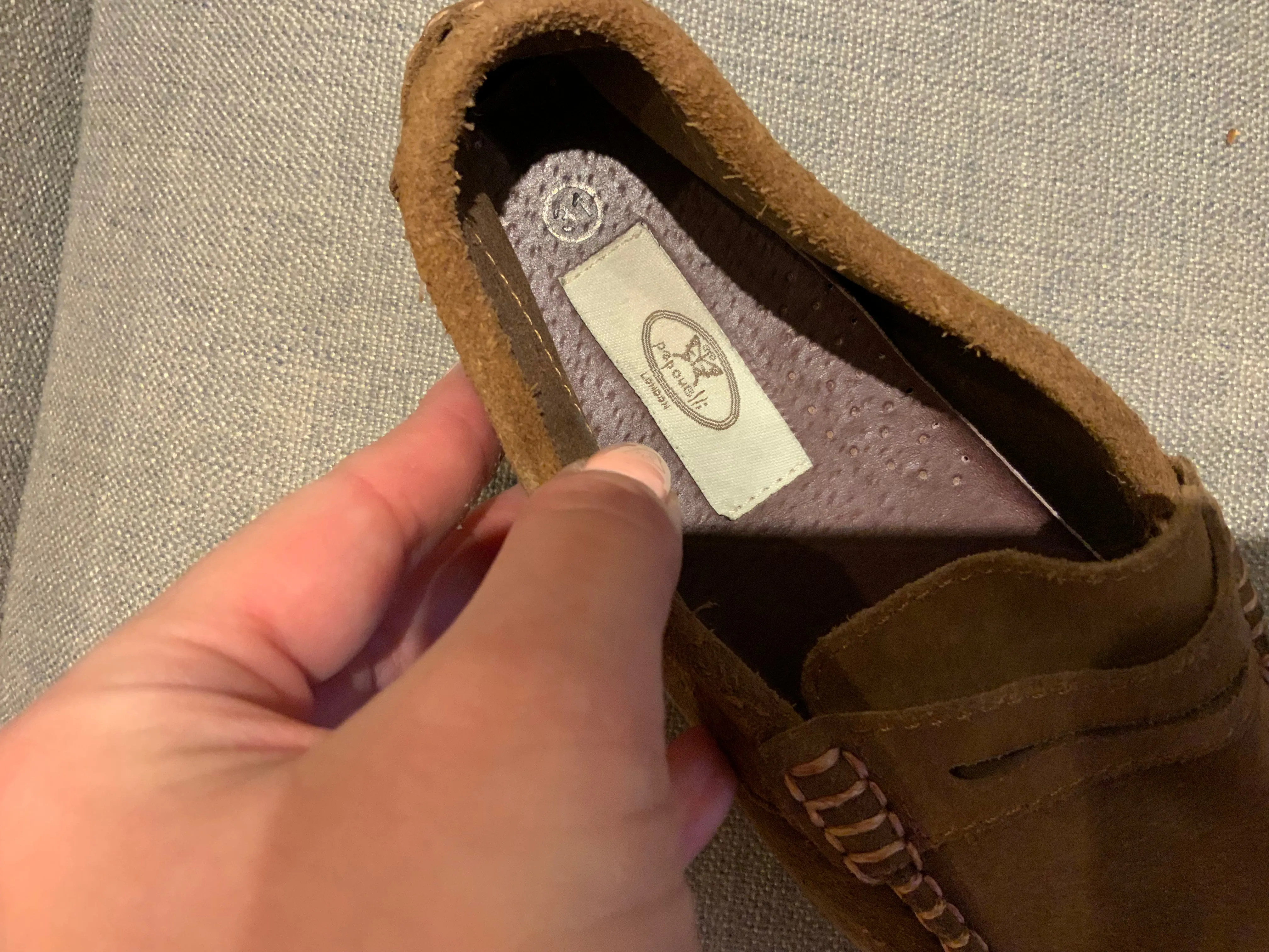 Papouelli Children Boys' Suede Brown Round-Toe Loafers Shoes Size 31 & 40 children
