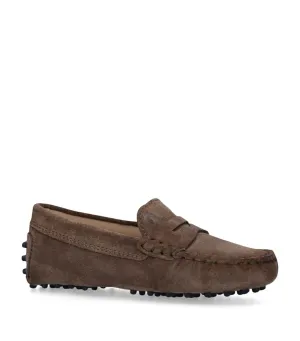 Papouelli Children Boys' Suede Brown Round-Toe Loafers Shoes Size 31 & 40 children