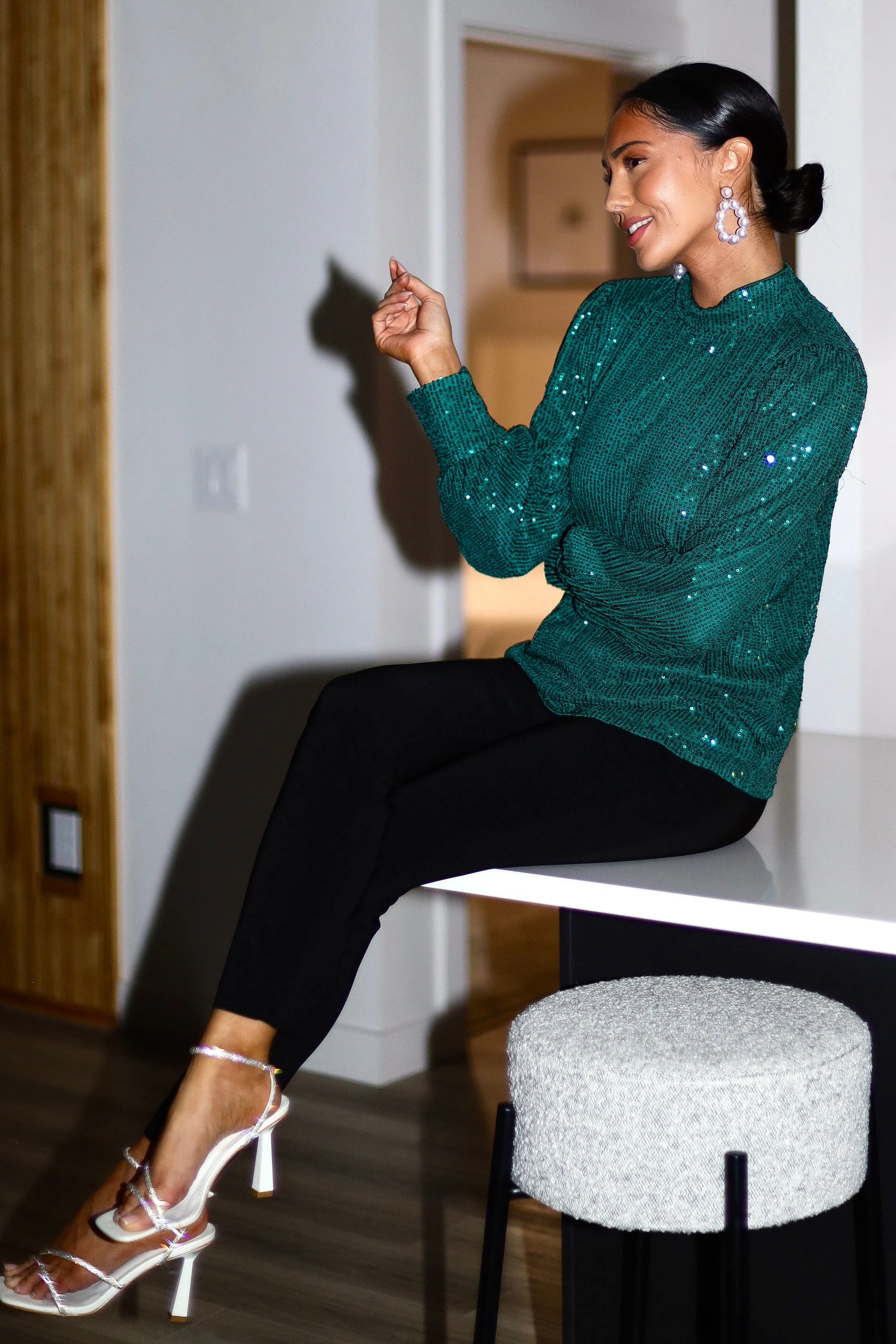 Party Ready Sequin Blouse