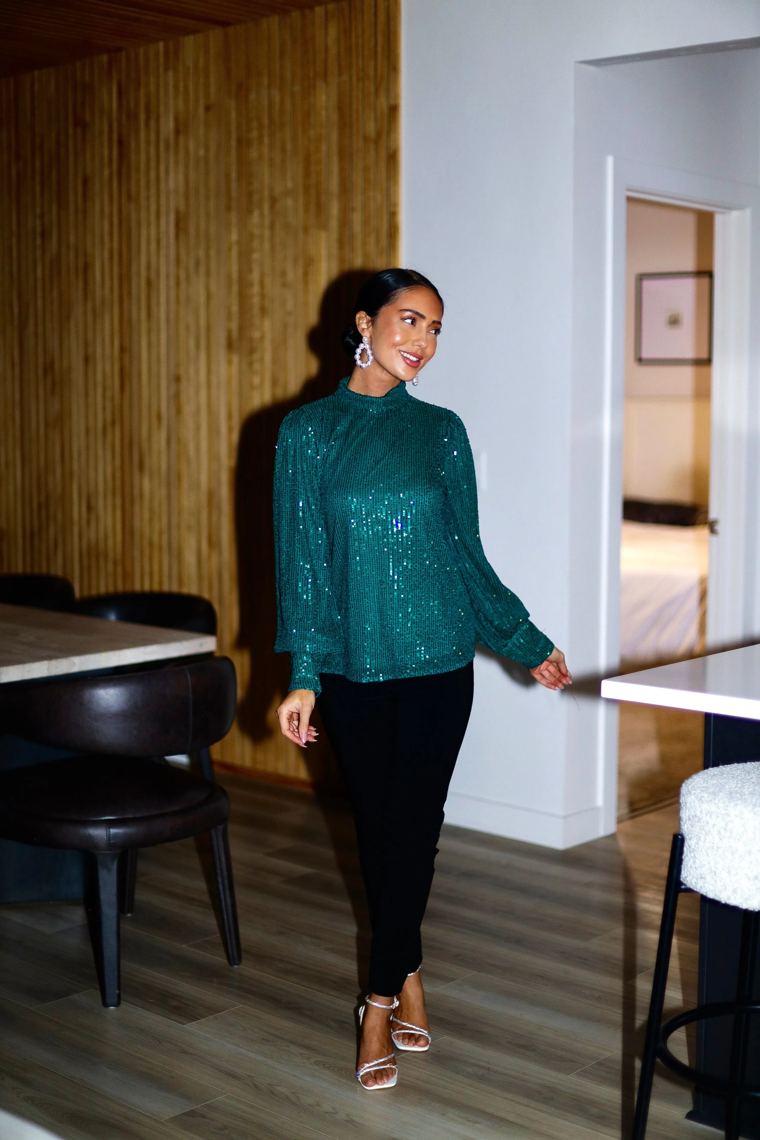 Party Ready Sequin Blouse