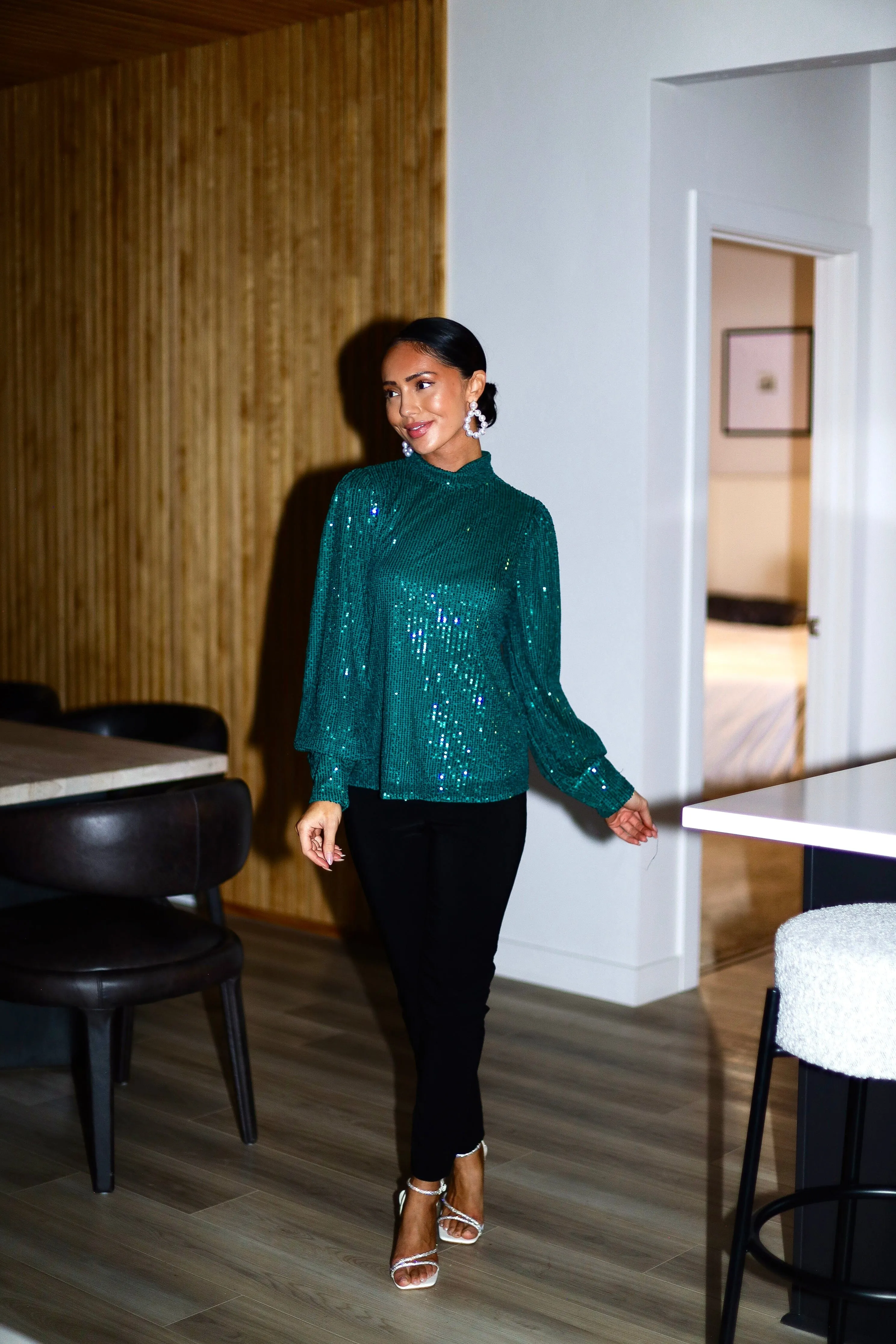 Party Ready Sequin Blouse