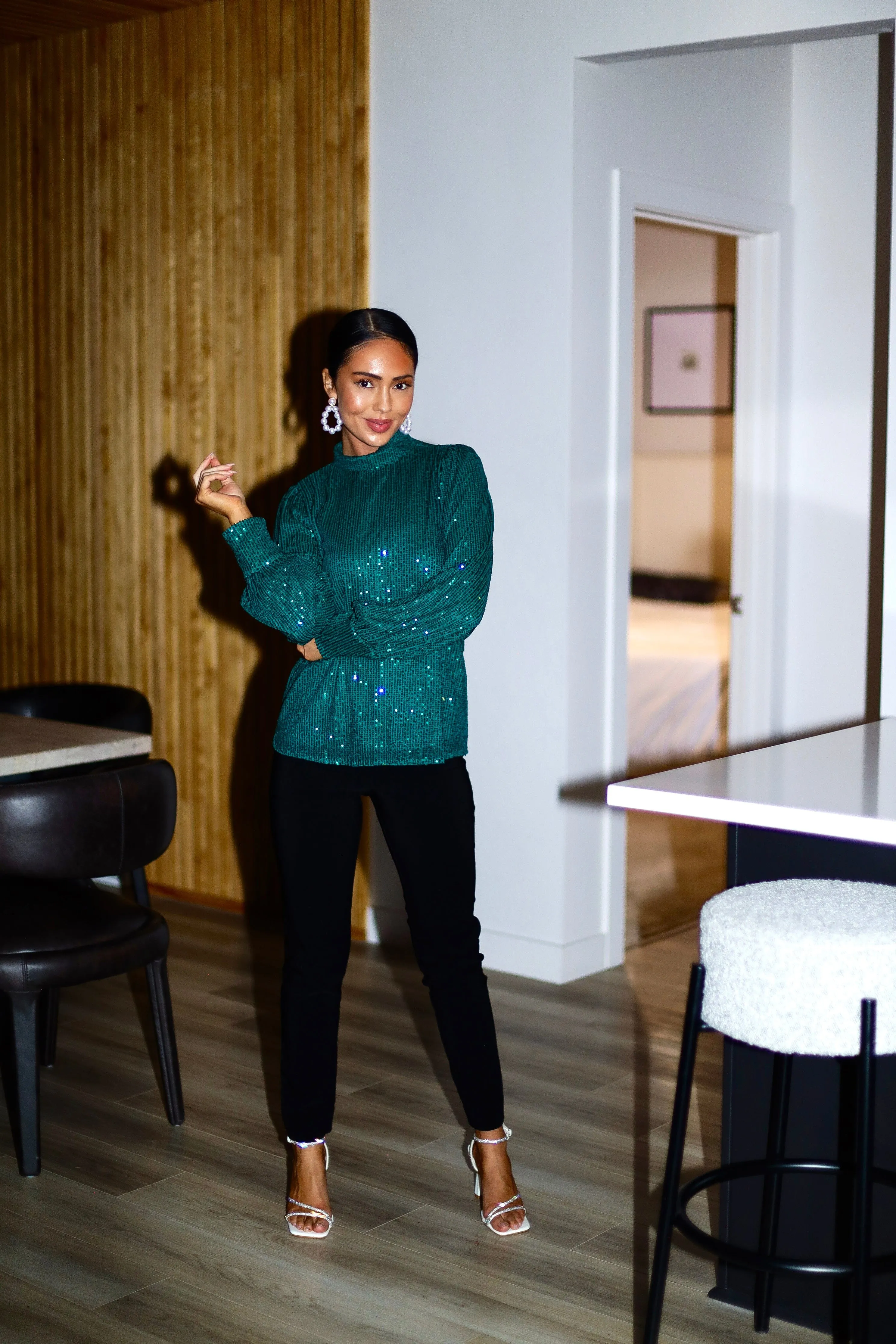 Party Ready Sequin Blouse
