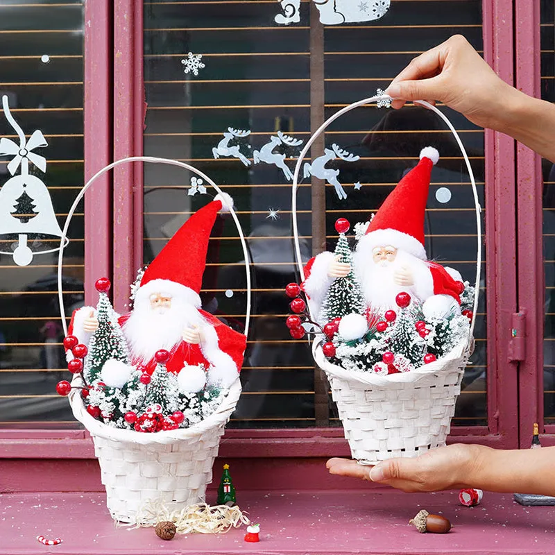 SD0379 Christmas Decorations Santa Claus Snowman Doll Ornament Window Display