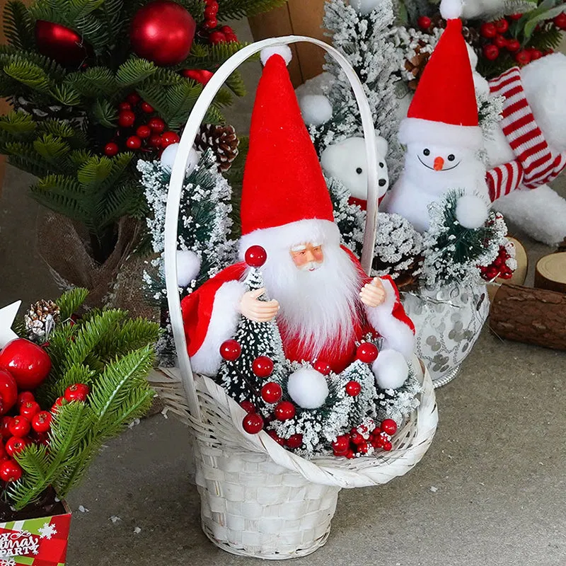 SD0379 Christmas Decorations Santa Claus Snowman Doll Ornament Window Display