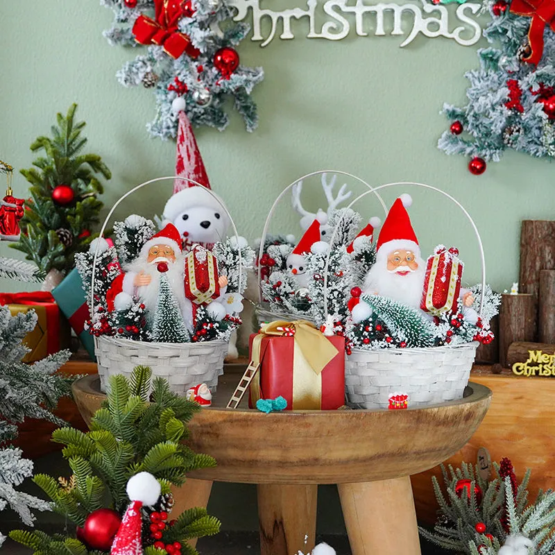 SD0379 Christmas Decorations Santa Claus Snowman Doll Ornament Window Display