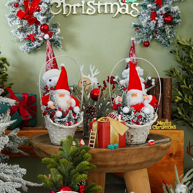 SD0379 Christmas Decorations Santa Claus Snowman Doll Ornament Window Display