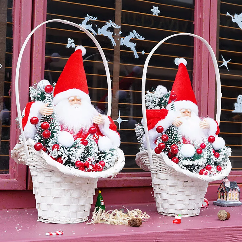 SD0379 Christmas Decorations Santa Claus Snowman Doll Ornament Window Display