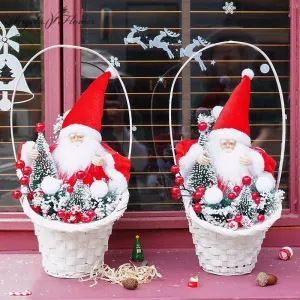 SD0379 Christmas Decorations Santa Claus Snowman Doll Ornament Window Display