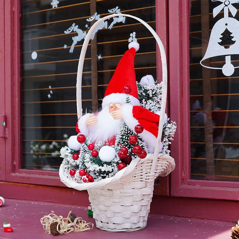 SD0379 Christmas Decorations Santa Claus Snowman Doll Ornament Window Display
