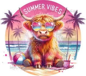 Summer Vibes Highland Cow