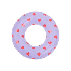 Swim Essentials Lilac Heart Transparent Swim Ring 90cm