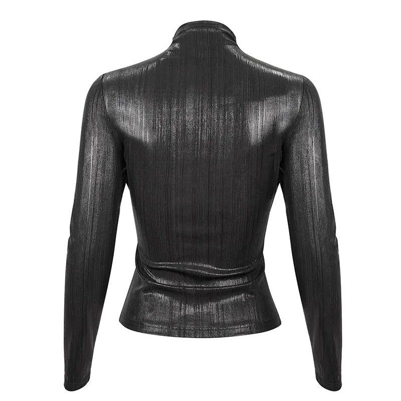 TT179 Cyberpunk style high neck everyday T-shirt