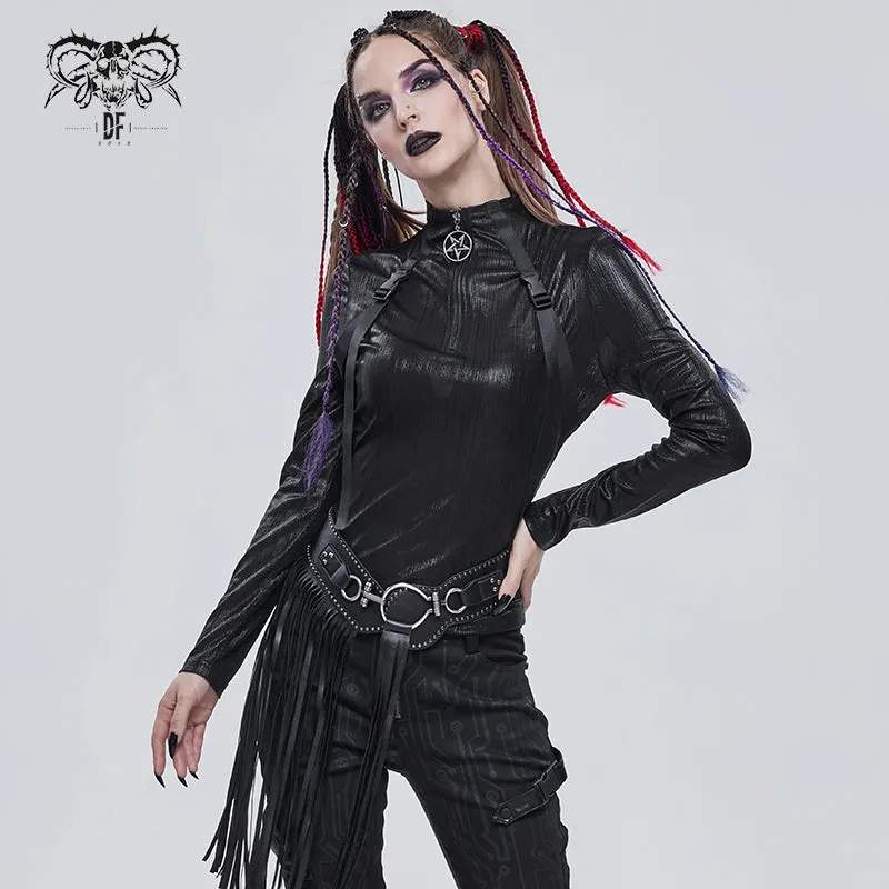 TT179 Cyberpunk style high neck everyday T-shirt
